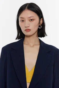 Mujer BIMBA Y LOLA Gabardinas Y Chaquetas<Chaqueta Sastre Cruzada Marino Oscuro