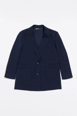 Mujer BIMBA Y LOLA Gabardinas Y Chaquetas<Chaqueta Sastre Cruzada Marino Oscuro