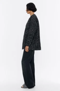 Mujer BIMBA Y LOLA Gabardinas Y Chaquetas<Chaqueta Tweed Desflecada Negra