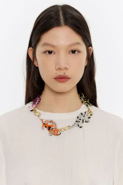 Mujer BIMBA Y LOLA Collares<Collar Cadena Dorada Y Camaleones Esmaltados