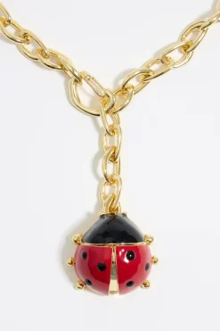 Mujer BIMBA Y LOLA Collares<Collar Cadena Y Mariquita Rojo