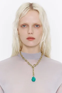 Mujer BIMBA Y LOLA Collares<Collar Cadena Y Piedra Turquesa