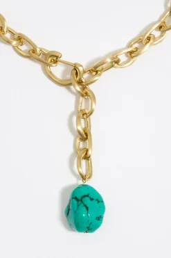 Mujer BIMBA Y LOLA Collares<Collar Cadena Y Piedra Turquesa