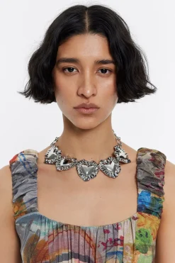 Mujer BIMBA Y LOLA Collares<Collar Cojines Corazon Plateado