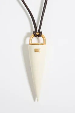 Mujer BIMBA Y LOLA Collares<Collar Cordon Piel Y Pincho Ceramica