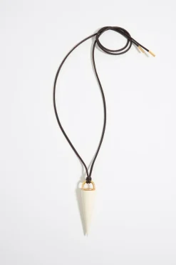 Mujer BIMBA Y LOLA Collares<Collar Cordon Piel Y Pincho Ceramica