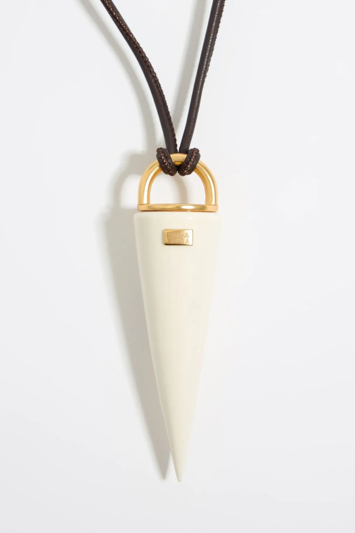 Mujer BIMBA Y LOLA Collares<Collar Cordon Piel Y Pincho Ceramica