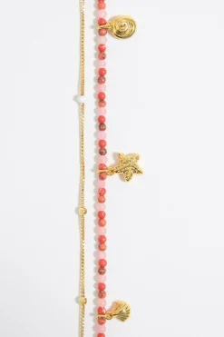 Mujer BIMBA Y LOLA Collares<Collar Doble Estrella De Mar Y Cadena Coral