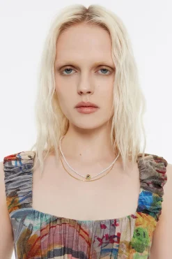 Mujer BIMBA Y LOLA Collares<Collar Doble Logo Candy Perlas Negro