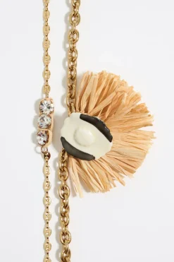 Mujer BIMBA Y LOLA Collares<Collar Flor Ceramica Y Rafia