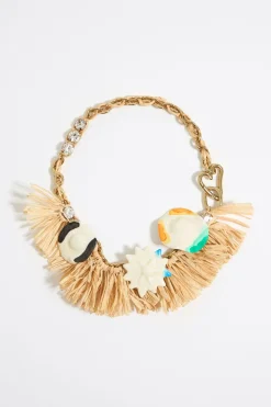 Mujer BIMBA Y LOLA Bisuteria<Collar Flores Ceramica Y Rafia