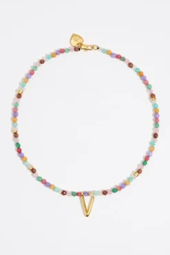 Mujer BIMBA Y LOLA Abecedario<Collar Letra V Piedras Multicolores