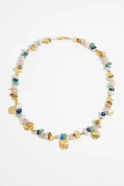 Mujer BIMBA Y LOLA Collares<Collar Logo Moneda Piedras Multicolores
