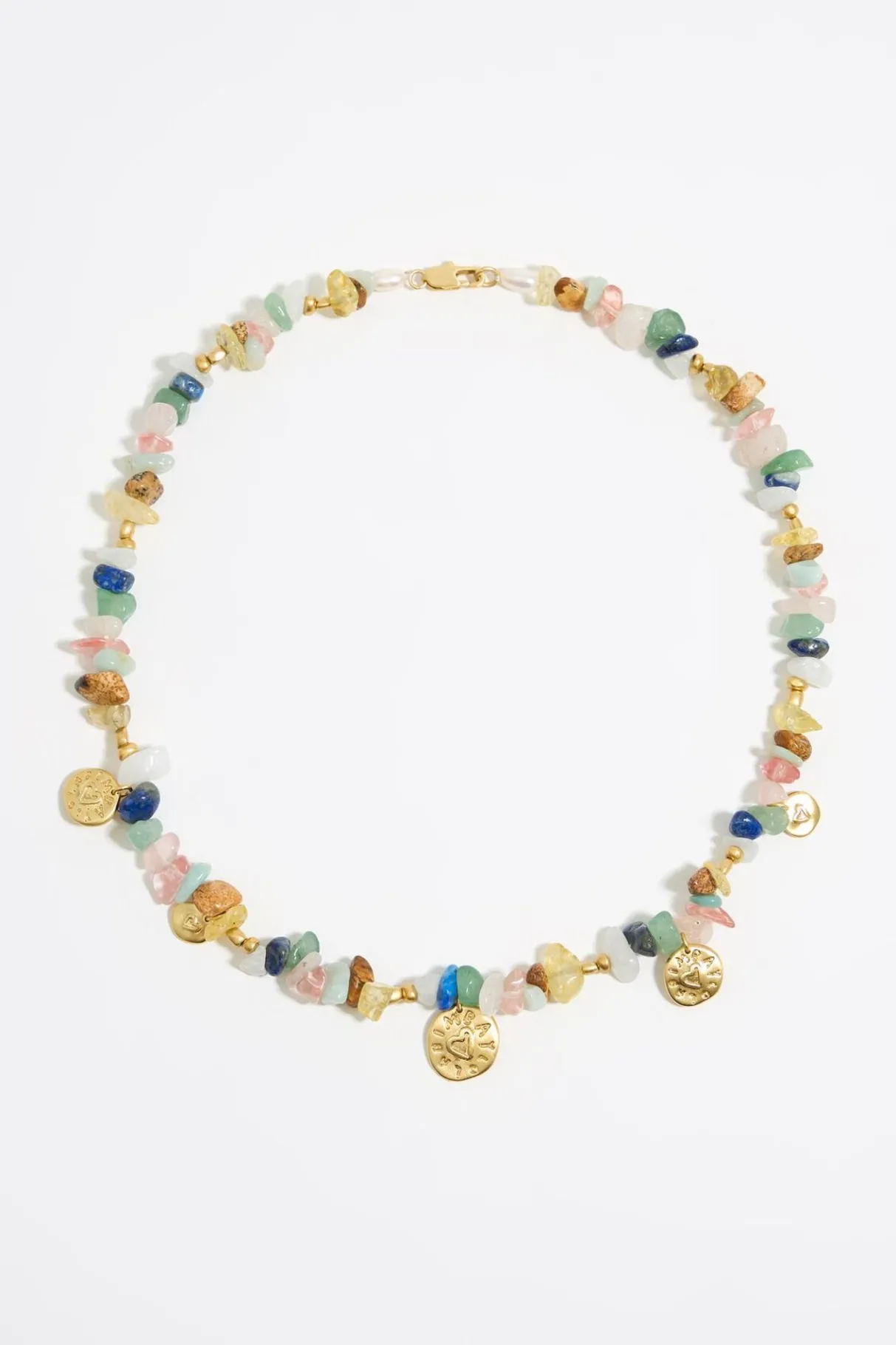 Mujer BIMBA Y LOLA Collares<Collar Logo Moneda Piedras Multicolores