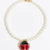 Mujer BIMBA Y LOLA Collares<Collar Perlas Mariquita Rojo