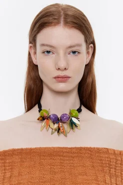 Mujer BIMBA Y LOLA Collares<Collar Piedras Resina Petalos Azul