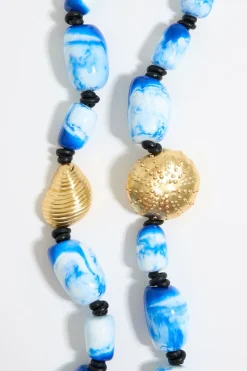 Mujer BIMBA Y LOLA Bisuteria<Collar Resinas Azules Estrella De Mar Dorado Mate