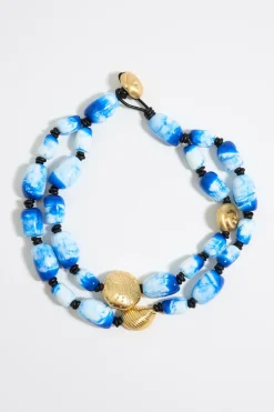 Mujer BIMBA Y LOLA Collares<Collar Resinas Azules Estrella De Mar Dorado Mate