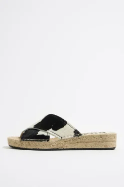 Mujer BIMBA Y LOLA Alpargatas<Cuna Yute Piel Print Vaca Blanca