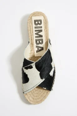 Mujer BIMBA Y LOLA Alpargatas<Cuna Yute Piel Print Vaca Blanca