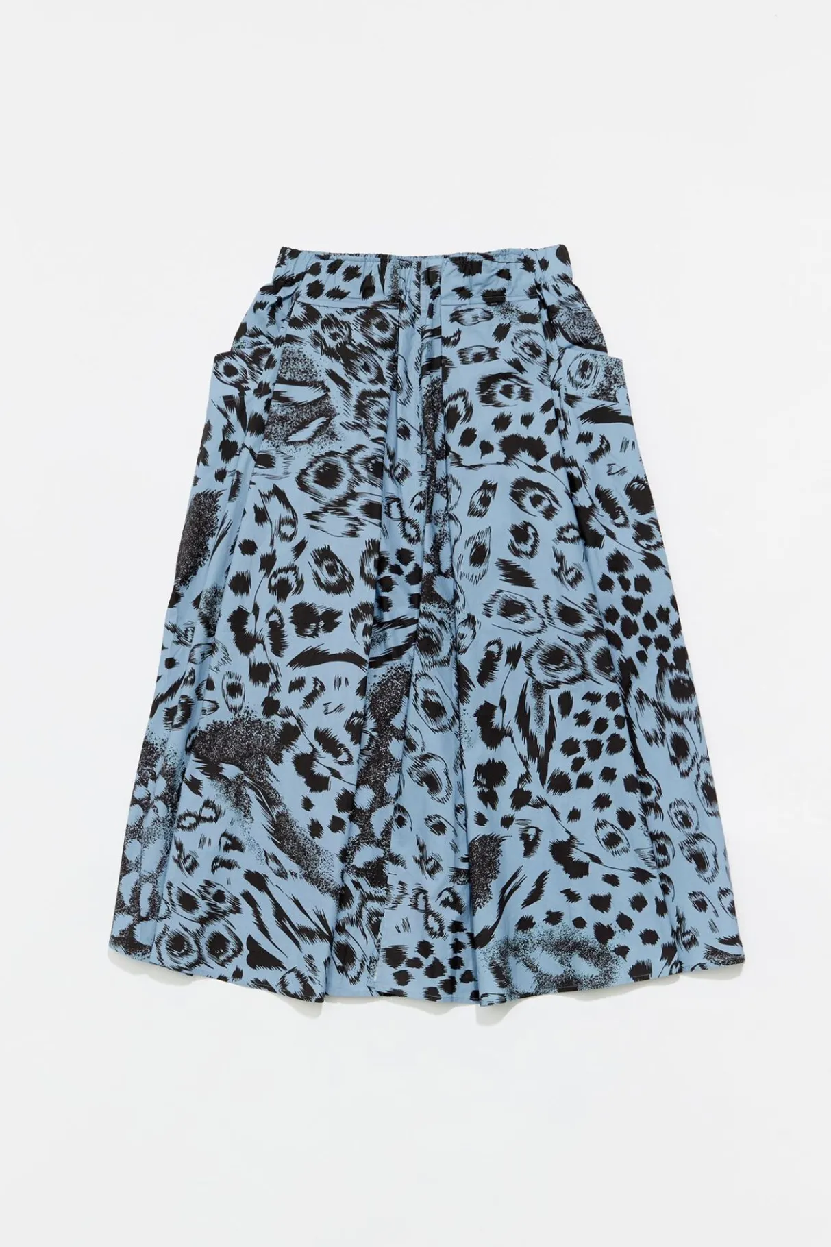 Mujer BIMBA Y LOLA Faldas<Falda Algodon Midi Animal Mix Azul