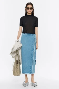 Mujer BIMBA Y LOLA Denim<Falda Denim Desflecada