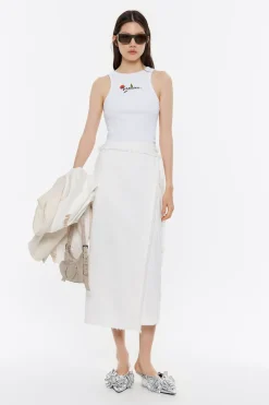 Mujer BIMBA Y LOLA Denim<Falda Denim Desflecada Cruda