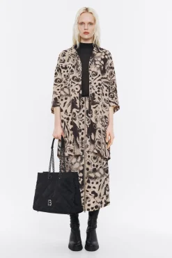 Mujer BIMBA Y LOLA Total Look<Falda Fluida Midi Animal Mix Camel