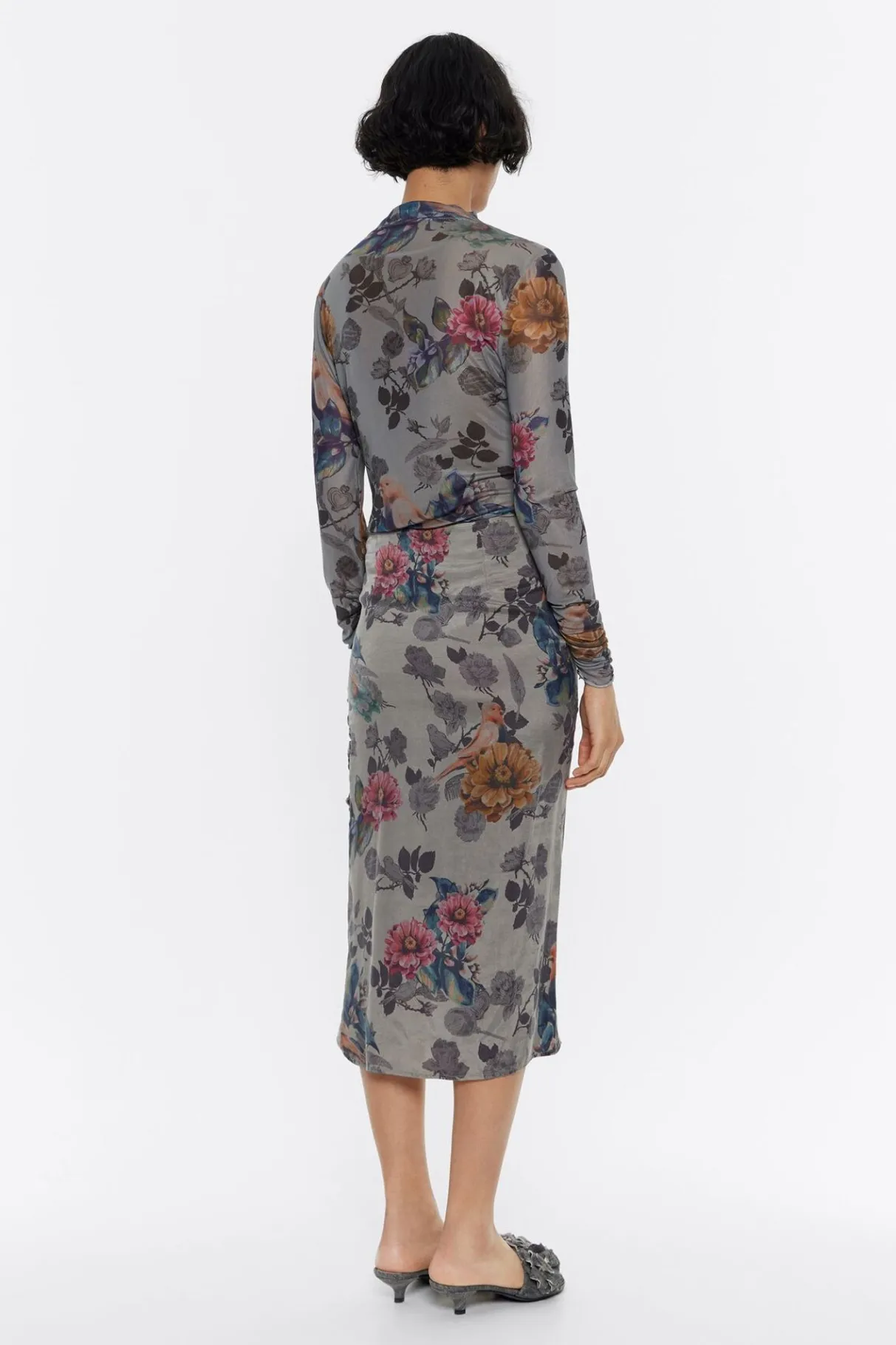 Mujer BIMBA Y LOLA Total Look<Falda Fruncida Canary Caqui