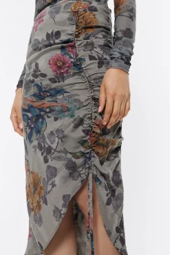 Mujer BIMBA Y LOLA Total Look<Falda Fruncida Canary Caqui