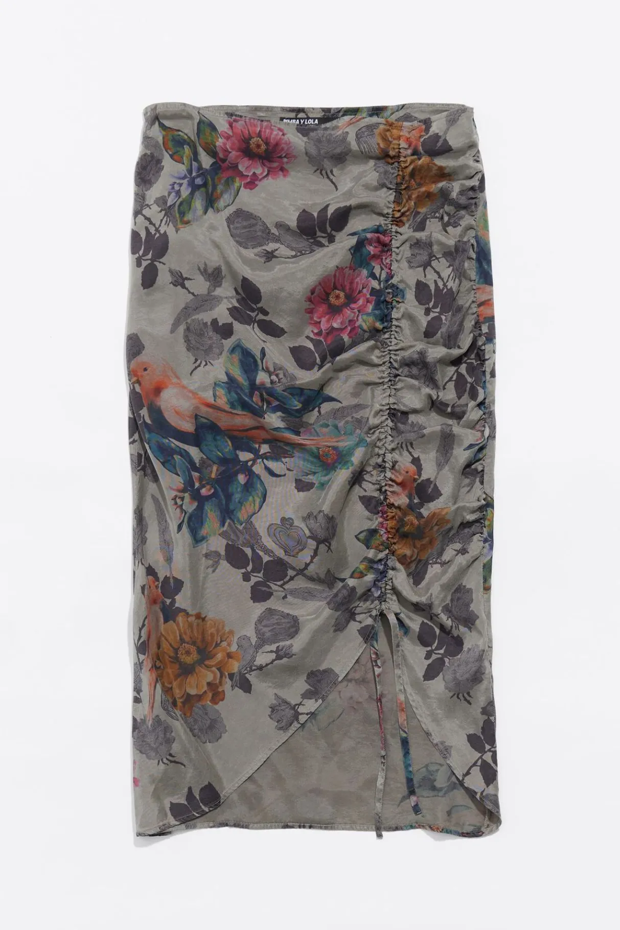 Mujer BIMBA Y LOLA Total Look<Falda Fruncida Canary Caqui