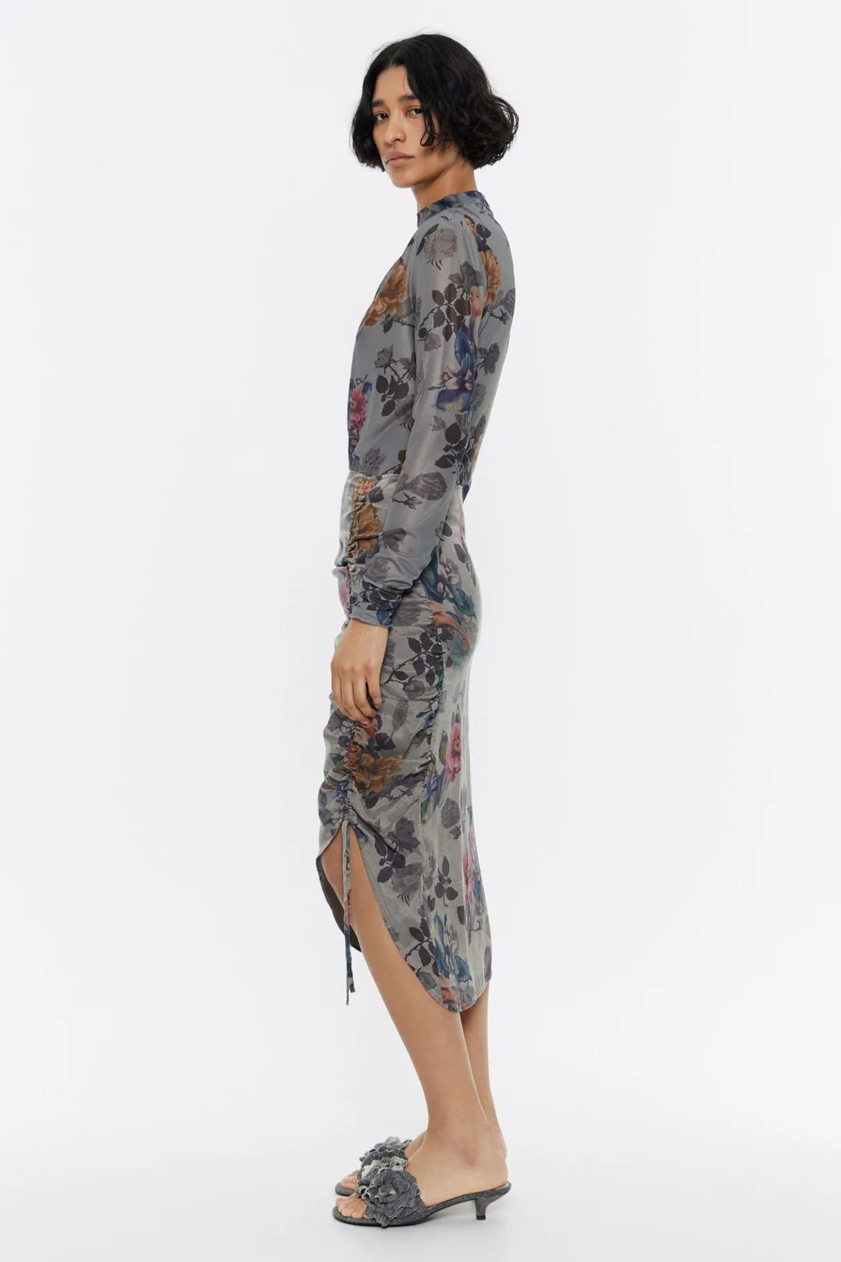 Mujer BIMBA Y LOLA Total Look<Falda Fruncida Canary Caqui