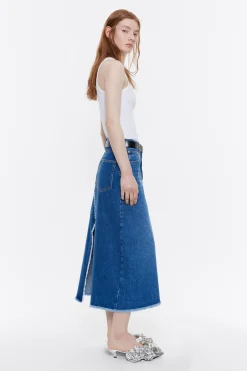 Mujer BIMBA Y LOLA Denim<Falda Midi Denim Azul