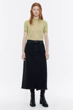 Mujer BIMBA Y LOLA Denim<Falda Midi Denim Negra