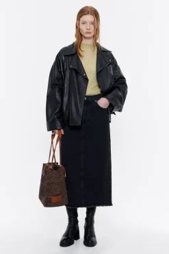 Mujer BIMBA Y LOLA Denim<Falda Midi Denim Negra