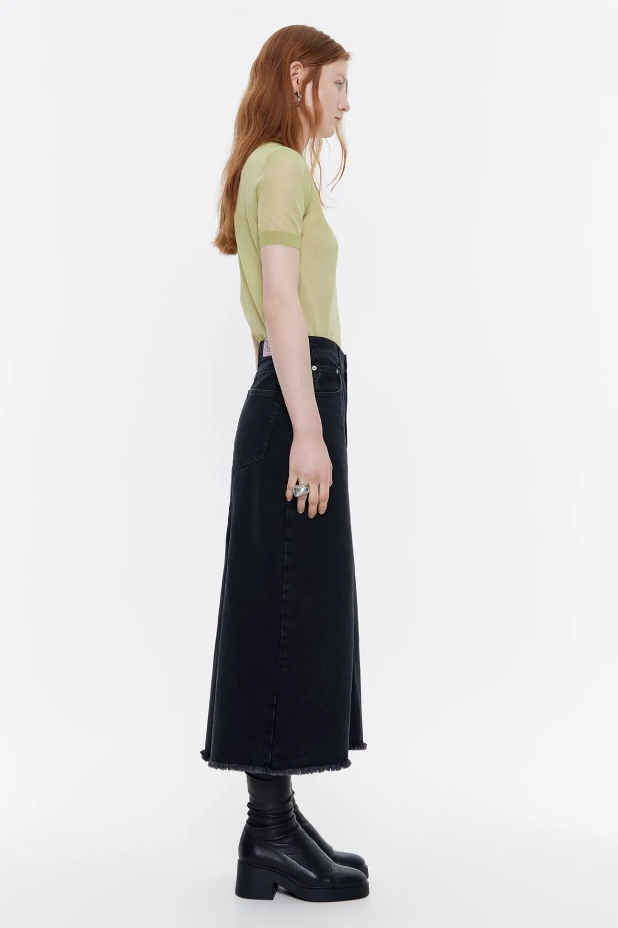 Mujer BIMBA Y LOLA Faldas<Falda Midi Denim Negra