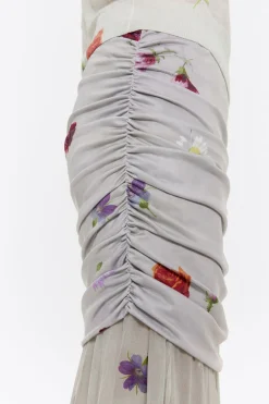 Mujer BIMBA Y LOLA Total Look<Falda Midi Flowers Gris