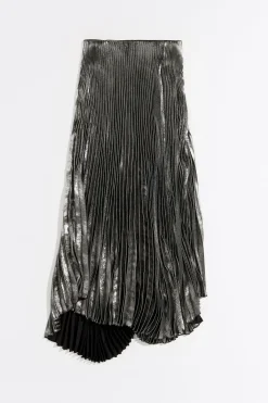 Mujer BIMBA Y LOLA Faldas<Falda Midi Plisada Plateada