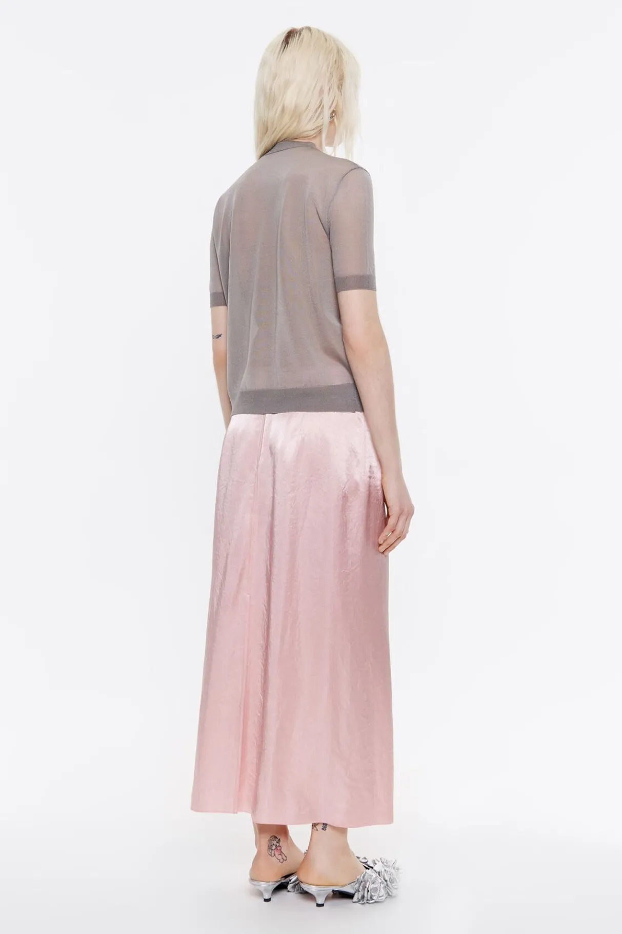 Mujer BIMBA Y LOLA Faldas<Falda Midi Saten Rosa