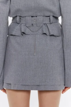 Mujer BIMBA Y LOLA Total Look<Falda Mini Lana Fria Gris