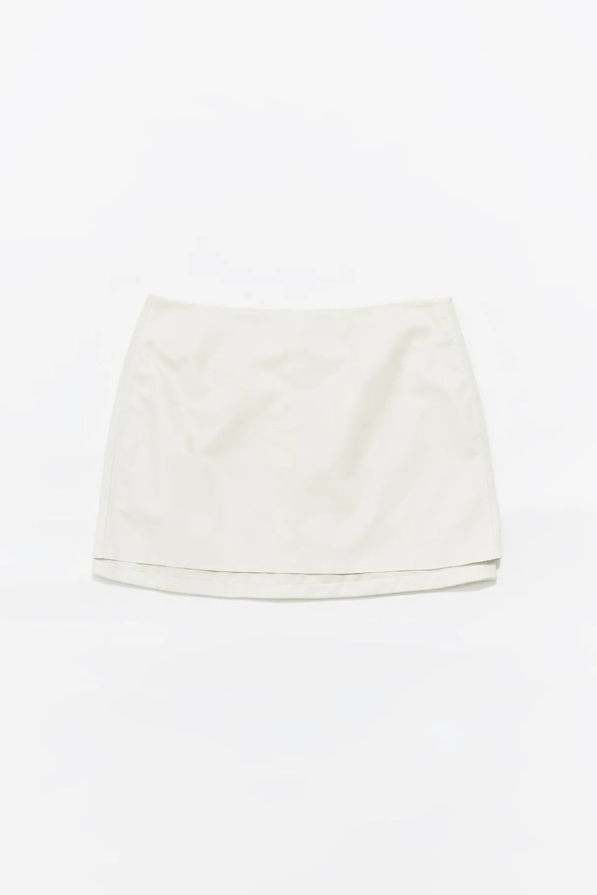 Mujer BIMBA Y LOLA Piel<Falda Mini Piel Gris Hielo