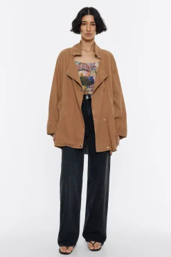 Mujer BIMBA Y LOLA Gabardinas Y Chaquetas<Gabardina Corta Fluida Camel