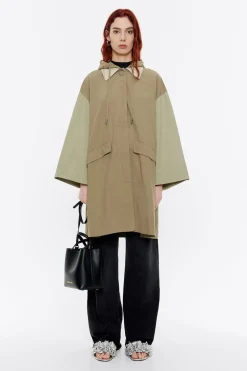 Mujer BIMBA Y LOLA Gabardinas Y Chaquetas<Gabardina Linea A Algodon Caqui