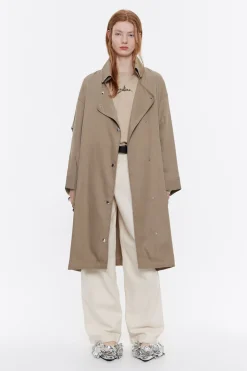 Mujer BIMBA Y LOLA Gabardinas Y Chaquetas<Gabardina Midi Fluida Caqui