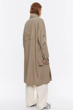 Mujer BIMBA Y LOLA Gabardinas Y Chaquetas<Gabardina Midi Fluida Caqui