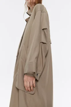 Mujer BIMBA Y LOLA Gabardinas Y Chaquetas<Gabardina Midi Fluida Caqui