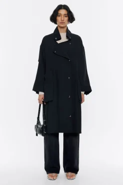 Mujer BIMBA Y LOLA Gabardinas Y Chaquetas<Gabardina Midi Fluida Negra