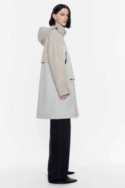 Mujer BIMBA Y LOLA Gabardinas Y Chaquetas<Gabardina Recta Bicolor