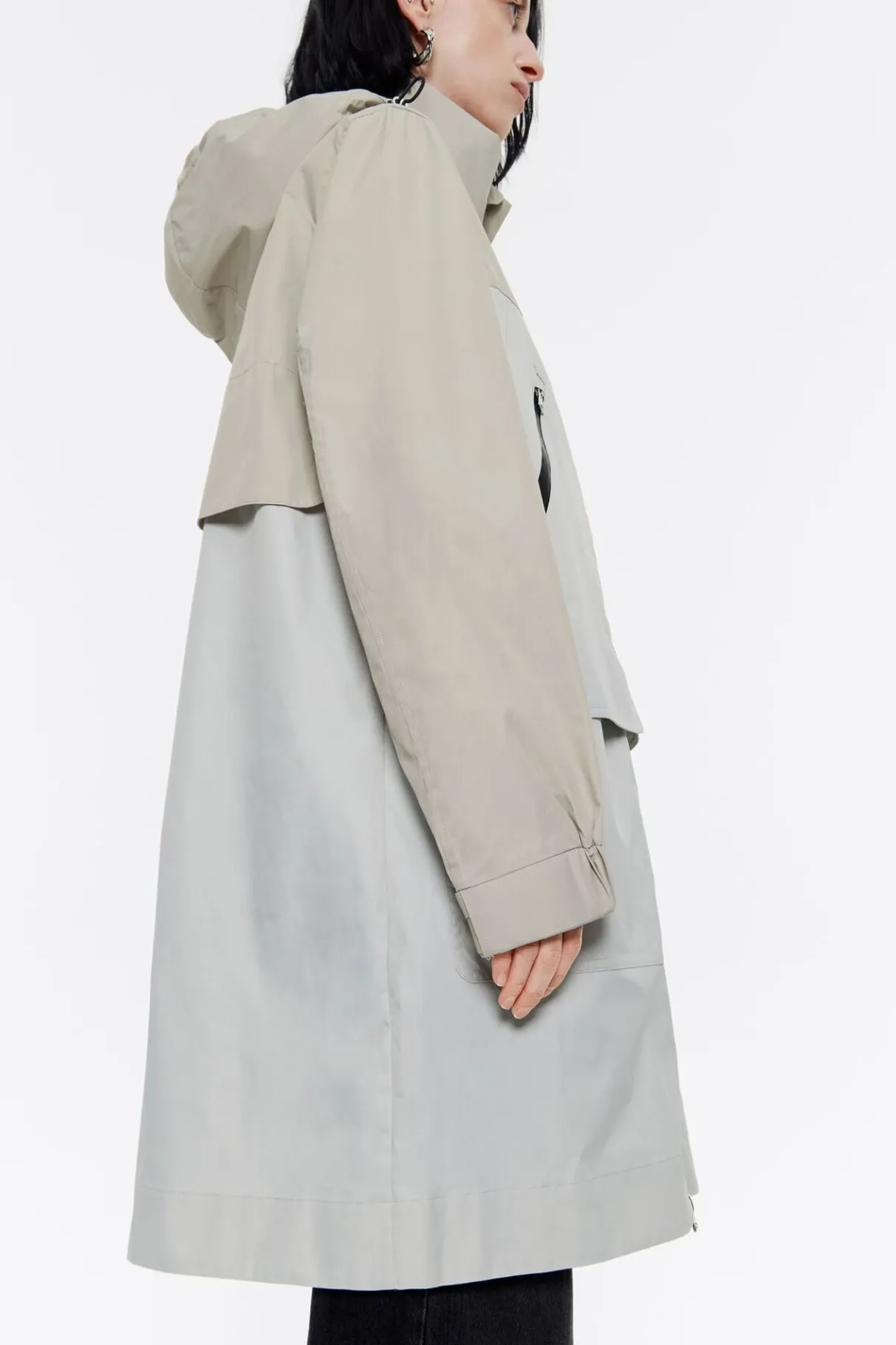 Mujer BIMBA Y LOLA Gabardinas Y Chaquetas<Gabardina Recta Bicolor