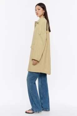 Mujer BIMBA Y LOLA Gabardinas Y Chaquetas<Gabardina Recta Midi Ocre